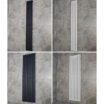 Hydros - Designer Tall Vertical Radiators 4 or 8 Bars, in White or Anthracite, Anthracite 4 Bar-No Valves - Anthracite