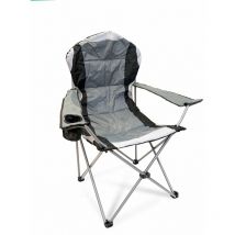 Hyfive Deluxe Folding Padded Camping Chairs High Back - Multiple Colours Grey (1 Chair)