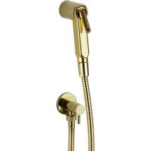 Hygienisches Duschset in Goldfarbe mit Absperrhahn Damast 18127 Gold