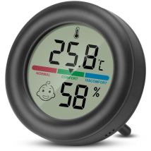 Tigrezy - Hygromètre Thermomètre Intérieur Température Humidité Testeur Numérique Portable avec Indicateur de Niveau de Confort et Support pour