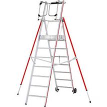 Escalera de plataforma de aluminio modelo estándar 7 peldaños