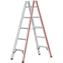 Sprossenstehleiter beidseitig begehbar, 2 × 7 Sprossen, Gesamtbreite 565 mm - Hymer