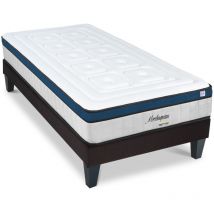 Hypsom - Ensemble montesquieu 90x200 cm Matelas Ressorts ensachés + Sommier Bois