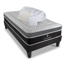 Pack Prêt à dormir elegance 90x200 cm Matelas Mémoire de forme + Sommier + Accessoires - Hypsom