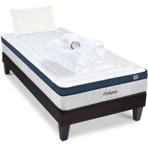 Hypsom - Pack Prêt à dormir montesquieu 90x190 cm Matelas Ressorts ensachés + Sommier + Accessoires