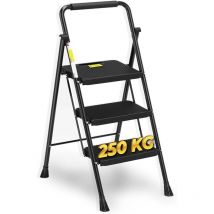 Hytama Klapphocker Mit Breitem, Rutschfestem Pedal, Robuste Stahlleiter, Bequemer Griff, Leicht, Tragbarer Hocker Aus Stahl, En14183 Zertifiziert (