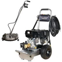 Hyundai 4000psi Petrol Pressure Washer & 24" Stainless Steel Flat Surface CleanerHYW4000P+85.403.010