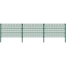 Home Deluxe - Doppelstabmattenzan morata Kreis , Gartenzaun, Mattenzaun Höhe: 80 cm / Länge: 10 m 3x Eckpfosten Gartenzaun Mattenzaun