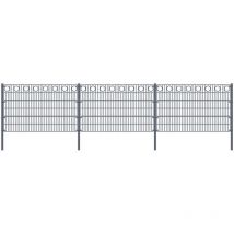 Home Deluxe - Doppelstabmattenzan morata Kreis , Gartenzaun, Mattenzaun Höhe: 240 cm / Länge: 20 m 4x Eckpfosten Gartenzaun Mattenzaun