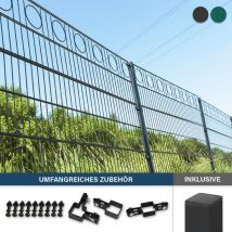 Home Deluxe - Doppelstabmattenzan morata Kreis , Gartenzaun, Mattenzaun Höhe: 80 cm / Länge: 26 m 1x Eckpfosten Gartenzaun Mattenzaun