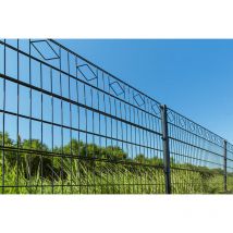 Doppelstabmattenzan morata Raute , Gartenzaun, Mattenzaun Höhe: 200 cm / Länge: 10 m 2x Eckpfosten Gartenzaun Mattenzaun