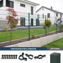 Home Deluxe - Doppelstabmattenzan morata , Gartenzaun, Mattenzaun Höhe: 80 cm / Länge: 36 m 1x Eckpfosten Gartenzaun Mattenzaun