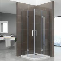 I-flair Duschkabine Belle mit Falttüren Eckduschkabine aus durchsichtigem esg Sicherheitsglas 180 cm hoch DK62 75x85 cm