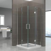 i-flair Duschkabine Celine mit Eckeinstieg Eckduschkabine aus durchsichtigem ESG Sicherheitsglas 180 cm hoch DK72 75x90 cm mit Duschwanne