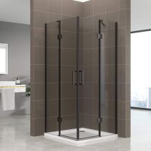 I-flair Duschkabine Celine mit Eckeinstieg Eckduschkabine aus durchsichtigem esg Sicherheitsglas 190 cm hoch mit schwarzen Aluprofilen DK73 70x95 cm