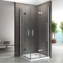 I-flair Falttür Duschkabine Aus Teilsatiniertem 6 Mm Sicherheitsglas - Dk13 120x80x190 Cm