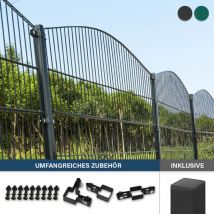 Home Deluxe - Doppelstabmattenzan morata Berg , Gartenzaun, Mattenzaun Höhe: 160 cm / Länge: 26 m 2x Eckpfosten Gartenzaun Mattenzaun