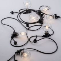 Catena luminosa da esterno picnic nera a 10 luci attacco E27 - Nero