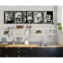 Signorbit - i simpson - Quadro moderno in pvc solido 30 x 40 cm x 5 pezzi Nero - Nero