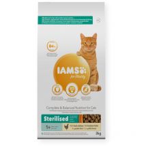 Eukanuba - iams for Vitality Adult Sterilized au poulet frais - nourriture sèche pour chat - 3kg