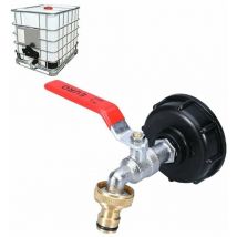 Ibc Robinet Cuve 1000L Robinet Recuperateur Eau De Pluie, Adaptateur De Réservoir d'eau ibc 1/2' Double Robinet Recuperateur Eau De Pluie,Robinet en