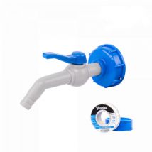 Bradas - ibc Wasserhahn 45°, ig S60x6 für 13 mm Schlauch mit PTFE-Band