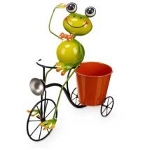 Fahrrad-blumentopf Mit Frosch 17 X 31,5 X 32