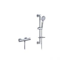 Ebuy24 - Ibergrif M21805-2, colonna doccia termostatica, miscelatore doccia con asta doccia regolabile in altezza, doccetta ad alta pressione