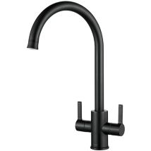 Ibergrif M22140b Rubinetto Lavello Cucina Nero, Miscelatore Cucina Con Beccuccio Di Comfort, Miscelatore Lavello Cucinacon Spray A Due Funzion, 