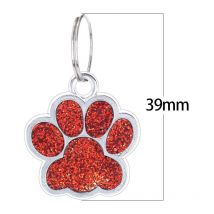 Iberiagifts - Patte en Acier Plaque Médaillon d'Identification Personnalisé pour Collier Chien Chat Animaux de Compagnie gravée (Rouge) - Ahlsen