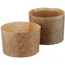 746505, Stampi usa e getta per panettone, Marrone, un pacco con 5 pezzi - Ibili