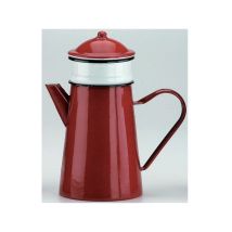 Cafetière vintage Ibili Rouge 1,5 L – Acier émaillé – Idéale pour café à domicile ou bureau – Matières