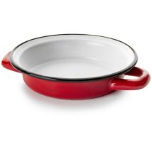 Plat à œuf en acier émaillé rouge – 18 cm – IBILI