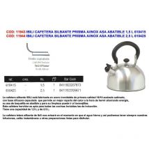 Ibili - cafetera silbante prisma a-inox asa abatible 2,5 l 610425