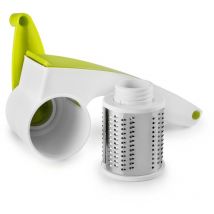 Grattugia di Formaggio Rotante, plastica + Acciaio Inox, Bianco/Verde, 20 x 9 x 8 cm - Ibili