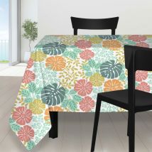 Nappe carrée anti-tâches 180x180 cm HIBISCUS, par Soleil d'Ocre