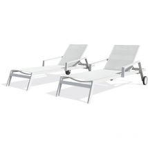 IBIZA - Set mit 2 Sonnenliegen, Aluminium und Textilene - PARIS GARDEN