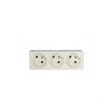 Iboco - B45030 Ap-c45 sg-3pc b - aparamenta clip45 toma especial canal triple 2 polos + tierra blanca
