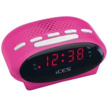 Radio-réveil Fm Rose Avec Double Alarme Et Fonction Snooze
