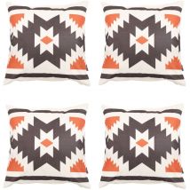 Coussins d'assise, Lot de 4, 43cm x 43cm, Coussins de Siège, Coussins d'intérieur et d'extérieur, Terre Cuite Orange - Icon