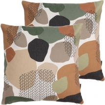 Icon Coussins d'assise, Lot de 2, 43cm x 43cm, Coussins de Siège, Coussins d'intérieur et d'extérieur, Brun/Multicolore