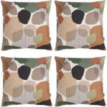 Icon Coussins d'assise, Lot de 4, 43cm x 43cm, Coussins de Siège, Coussins d'intérieur et d'extérieur, Brun/Multicolore