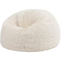 Pouf en Fausse Fourrure, Pouf Fauteuil de Salon pour Adultes, Beige, oeko-tex - Icon