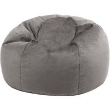 icon Pouf Fauteuil en Velours Aurora, Poufs de Salon pour Adultes - Grand, 85cm x 85cm x 50cm, Gris Anthracite