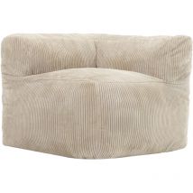 Pouf Fauteuil d'angle modulaire en velours côtelé Zen, Beige, oeko-tex - Icon