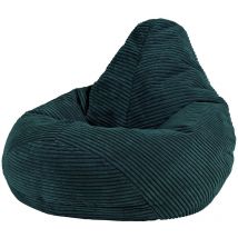 Pouf Fauteuil Velours Côtelé pour Enfants Dalton, Pouf de Chambre, Vert Sarcelle, oeko-tex - Icon