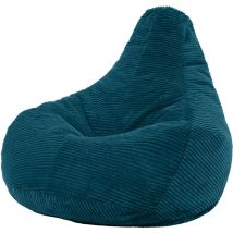 Pouf Fauteuil en Velours Côtelé Dalton, Poufs de Salon pour Adultes, Vert Sarcelle, oeko-tex - Icon