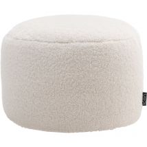 Pouf Repose-Pieds en molleton, iggy, Rond, 55cm x 55cm, Beige/Naturel, oeko-tex - Icon