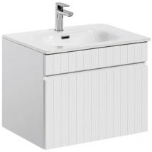 Icon Set Weiß: Waschbeckenunterschrank 80cm + Einbauwaschbecken Aus Keramik