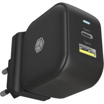 ICY BOX 38W 2-Port USB-C & USB-A Charger, Power Delivery&Quick Charge 3.0, Chargeur USB/Alimentation pour iPhone, iPad, téléphone Mobile, Tablette,